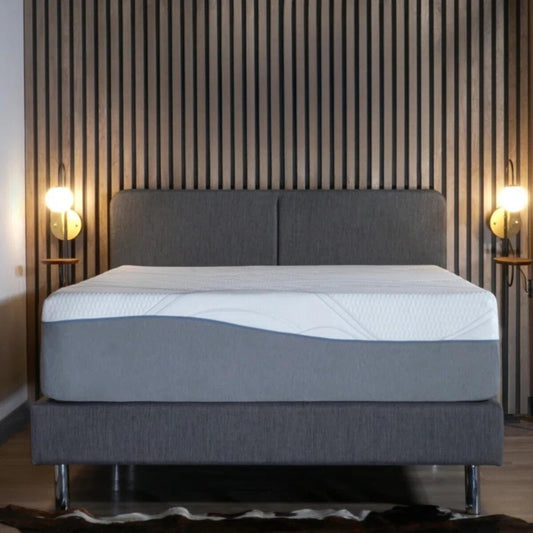 Queen Size- Kruger 14 Medium Cooling Gel Memory Edge Support Pocket Spring Removable Cover Hybrid Mattress
