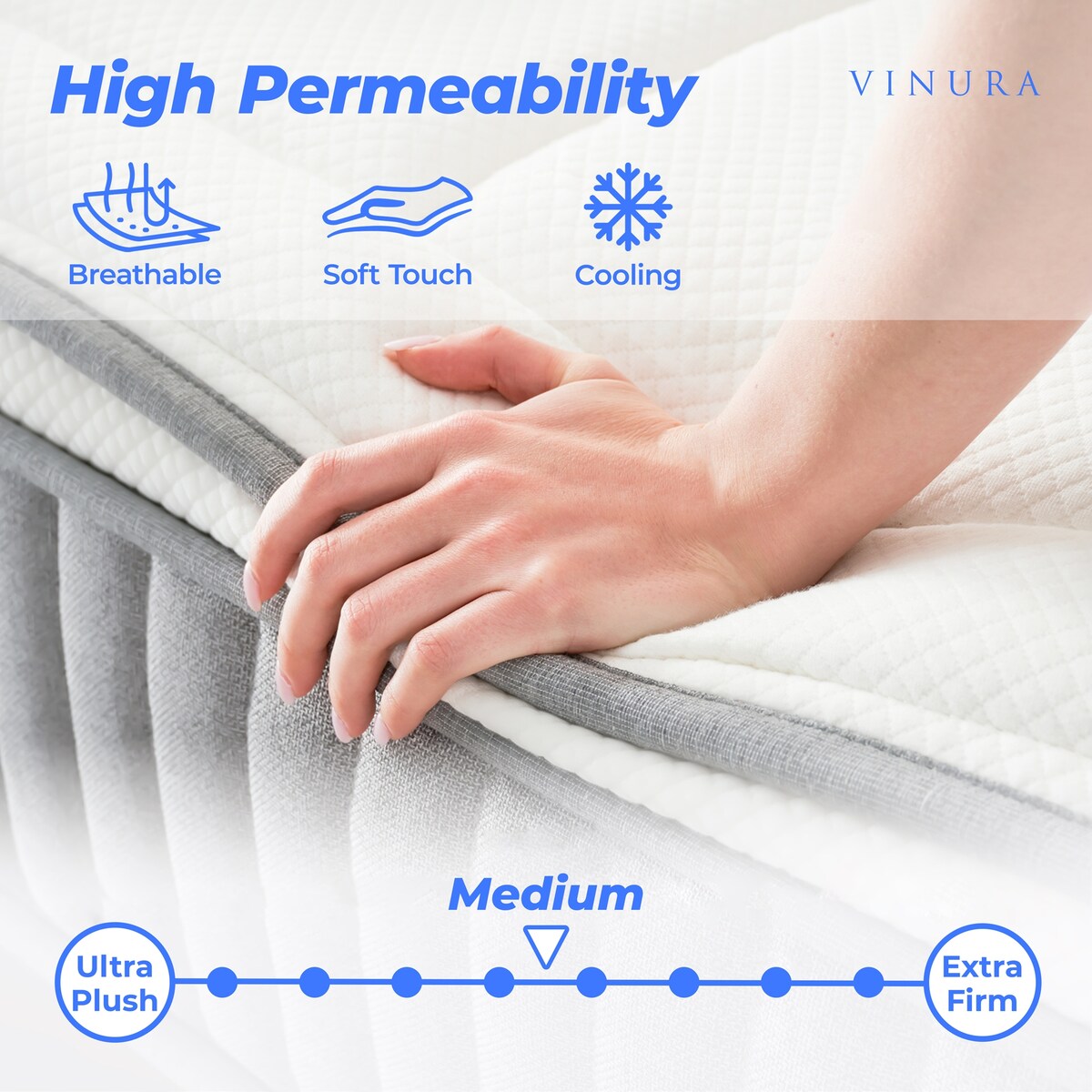Queen Size Mattress with Cooling Gel - Memory Foam 12 Inch