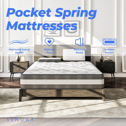 Queen Size Mattress with White Fabric - Memory Foam 12 Inch