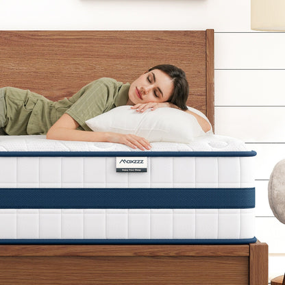 Queen Size Mattress, 10 Inch Queen Hybrid Mattresses in A Box Pressure Relief & Supportive,Cooling Memory Foam & Pocket Coils