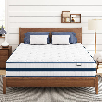 Queen Size Mattress, 10 Inch Queen Hybrid Mattresses in A Box Pressure Relief & Supportive,Cooling Memory Foam & Pocket Coils