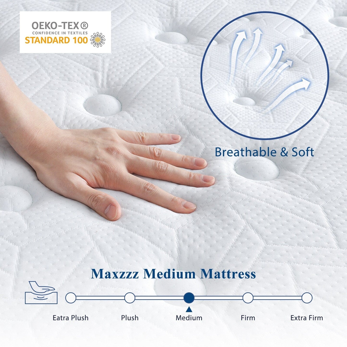 Queen Size Mattress, 10 Inch Queen Hybrid Mattresses in A Box Pressure Relief & Supportive,Cooling Memory Foam & Pocket Coils