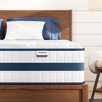 Queen Size Mattress, 10 Inch Queen Hybrid Mattresses in A Box Pressure Relief & Supportive,Cooling Memory Foam & Pocket Coils