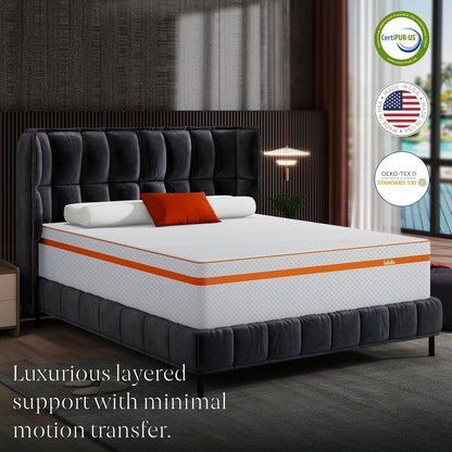 Queen mattress 12 Inch Gel Memory Foam Mattress Medium Feel-Hypoallergenic Breathable Cover mattress in a box