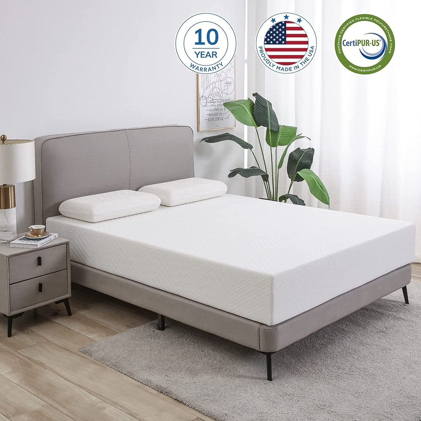 Queen mattress 12 Inch Gel Memory Foam Mattress Medium Feel-Hypoallergenic Breathable Cover mattress in a box