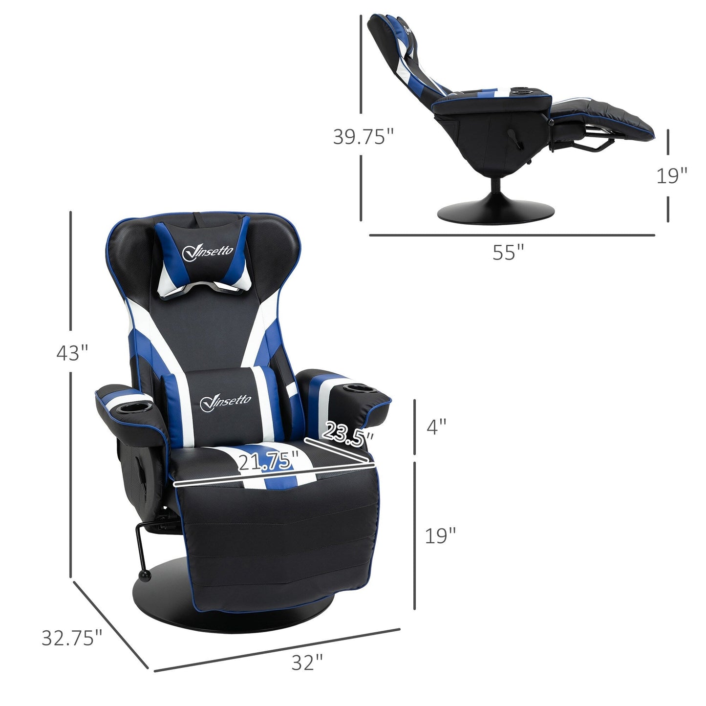 Racing Style Computer Recliner with Lumbar Support