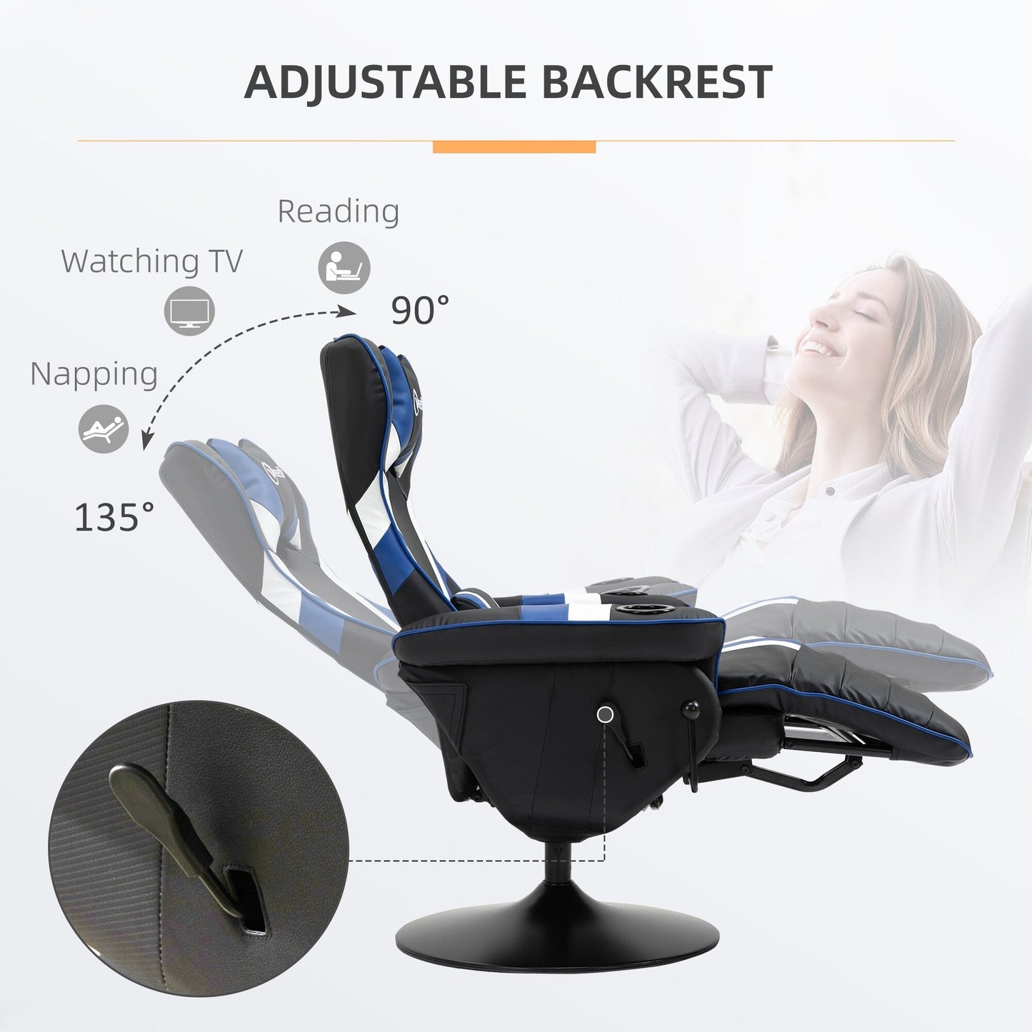 Racing Style Computer Recliner with Lumbar Support