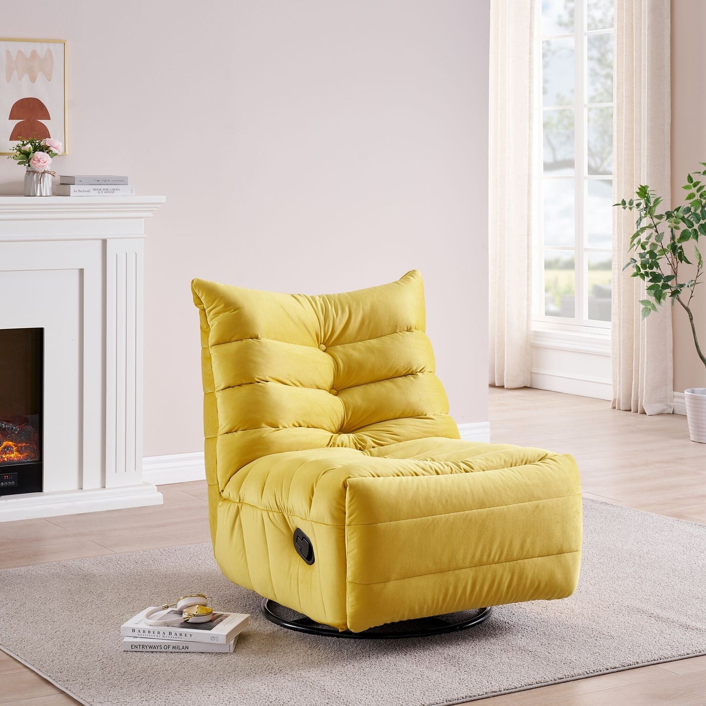 Reading Recliner Chair with Manual Handle - Elegant Lightweight Design for Home Office