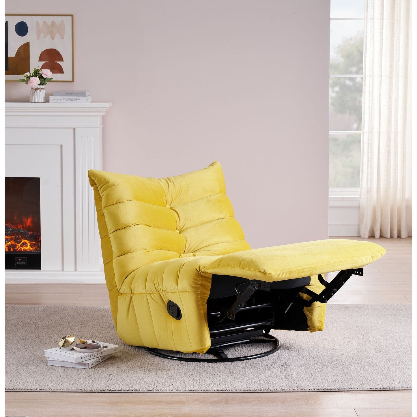 Reading Recliner Chair with Manual Handle - Elegant Lightweight Design for Home Office