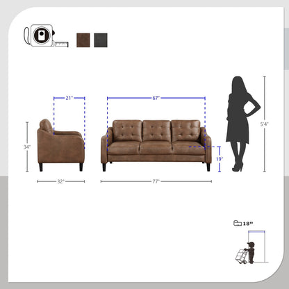 Reagan Polished Microfiber Living Room Sofa