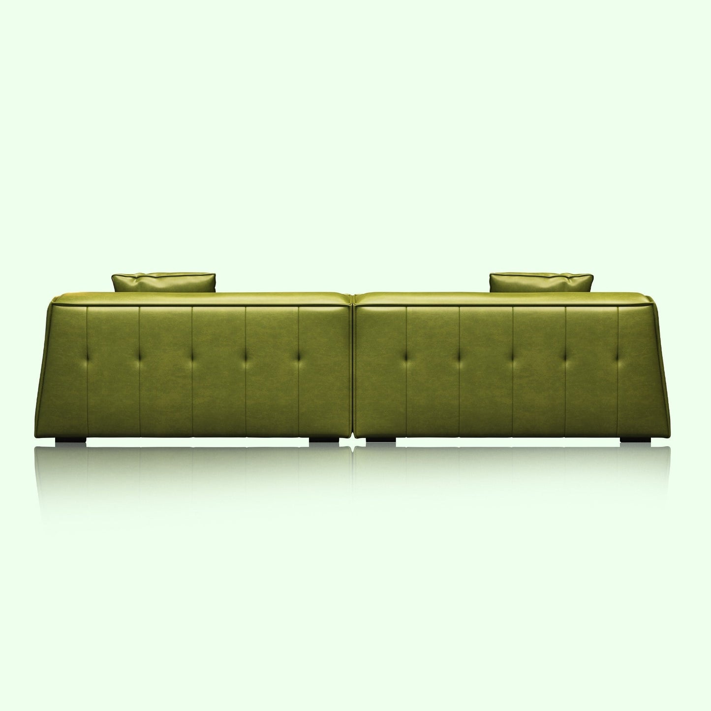 Recessed Arms Couch Leather Upholstered Sofa for Living Room-110.2W - 110.2 x 28.35