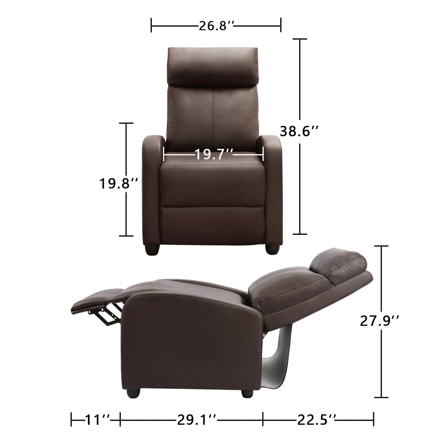 Homall Recliner Chair PU Leather Single Living Room Sofa Recliner