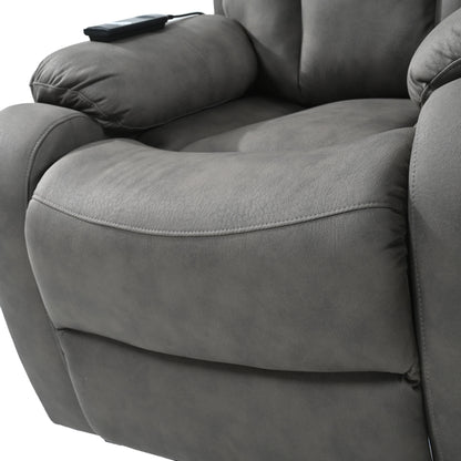Recliner Chair Wide Seat with Overstuffed Pillows, Remote Control and Side Pocket