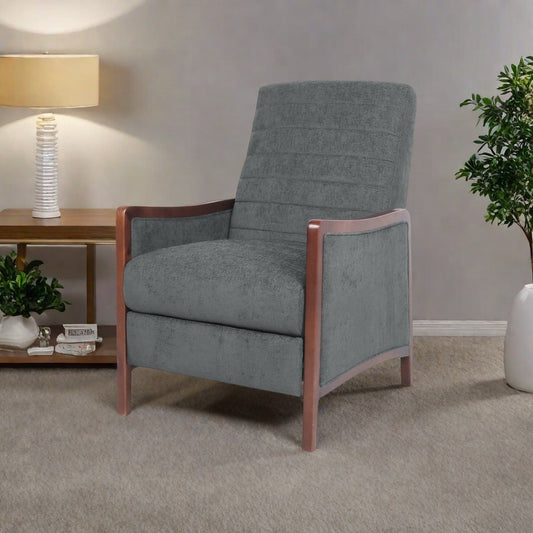 Recliner Chair with Birch Wood Frame, Pushback Mechanism & Tufted Channel Stitching