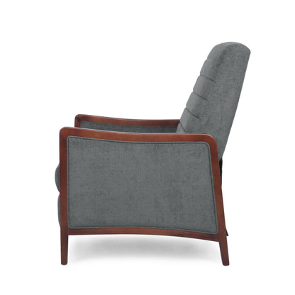 Recliner Chair with Birch Wood Frame, Pushback Mechanism & Tufted Channel Stitching
