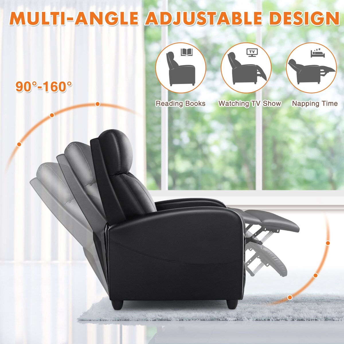 Recliner Chair with Lumbar Support for Living Room