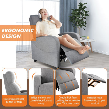 Recliner Chair with Lumbar Support for Living Room