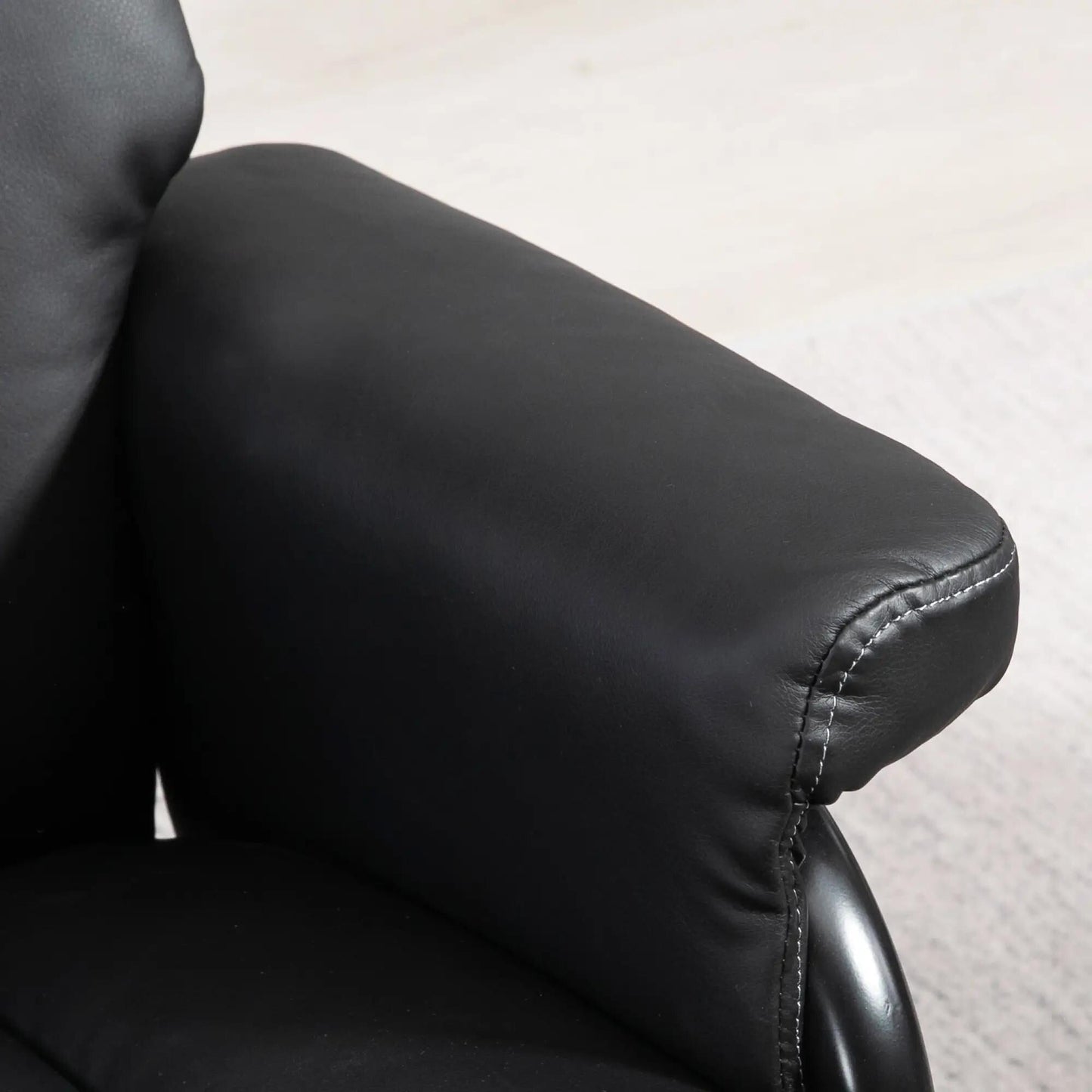 Recliner Chair with Ottoman Swivel, Faux Leather