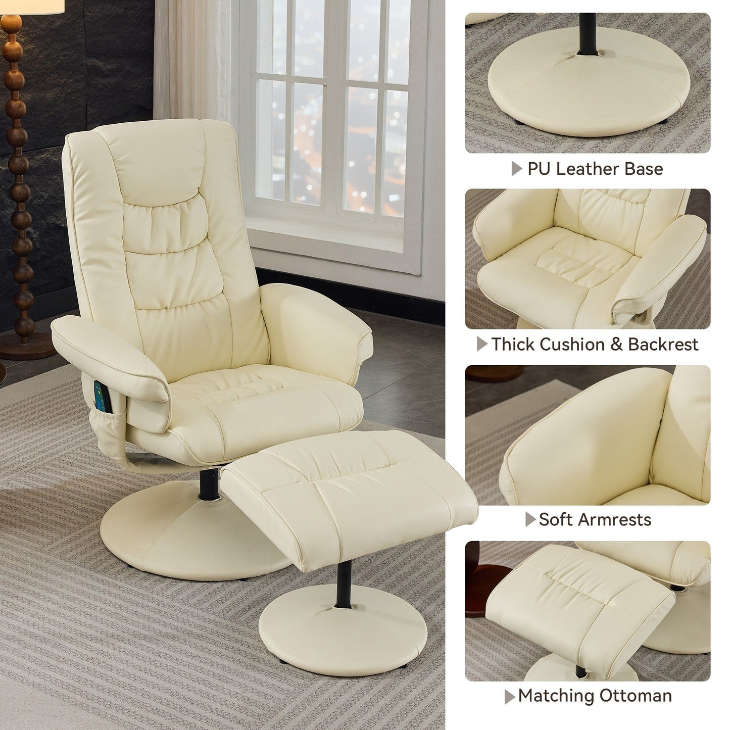 Recliner Chair with Ottoman