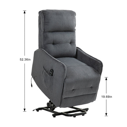 Recliner Chair, Electric Recliner Chairs for Adults, Side Pocket Power Reclining Chair Pocket Springs Seat Cushion