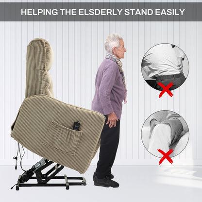 Recliner Chair, Electric Recliner Chairs for Adults, Side Pocket Power Reclining Chair Pocket Springs Seat Cushion