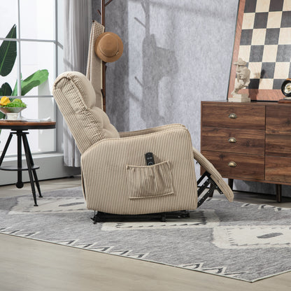 Recliner Chair, Electric Recliner Chairs for Adults, Side Pocket Power Reclining Chair Pocket Springs Seat Cushion
