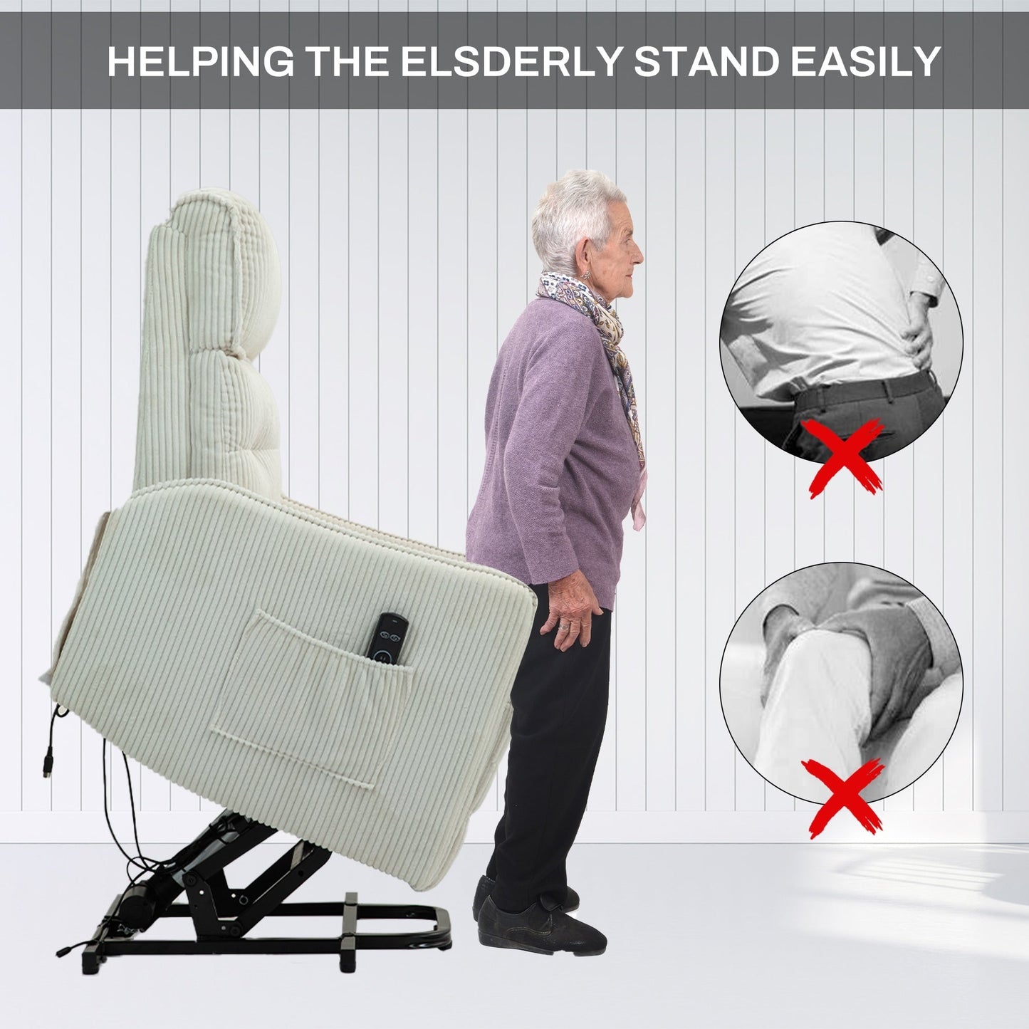 Recliner Chair, Electric Recliner Chairs for Adults, Side Pocket Power Reclining Chair Pocket Springs Seat Cushion