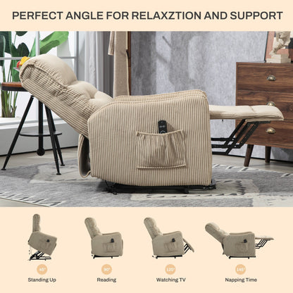 Recliner Chair, Electric Recliner Chairs for Adults, Side Pocket Power Reclining Chair Pocket Springs Seat Cushion