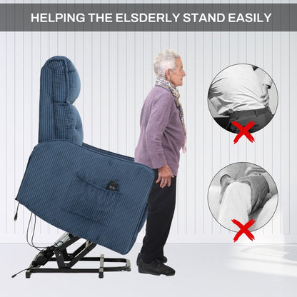Recliner Chair, Electric Recliner Chairs for Adults, Side Pocket Power Reclining Chair Pocket Springs Seat Cushion