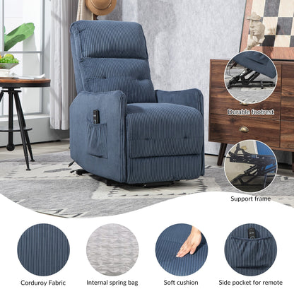 Recliner Chair, Electric Recliner Chairs for Adults, Side Pocket Power Reclining Chair Pocket Springs Seat Cushion