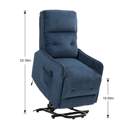 Recliner Chair, Electric Recliner Chairs for Adults, Side Pocket Power Reclining Chair Pocket Springs Seat Cushion