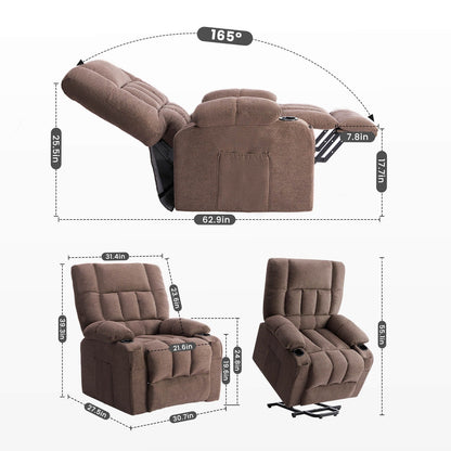 Recliner Chair, Reclining Massage Chair with Heat, Home Theater Seating Electric Power Lift Chair for Living Room
