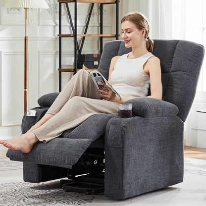 Recliner Chair, Reclining Massage Chair with Heat, Home Theater Seating Electric Power Lift Chair for Living Room