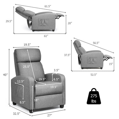 Recliner Massage Chair, Ergonomic Adjustable Single Sofa with Padded
