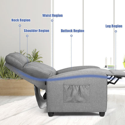 Recliner Massage Chair, Ergonomic Adjustable Single Sofa with Padded