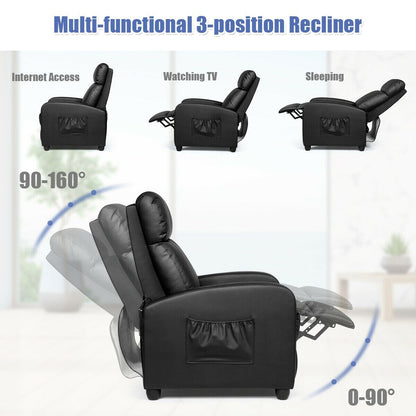 Recliner Massage Chair, Ergonomic Adjustable Single Sofa with Padded
