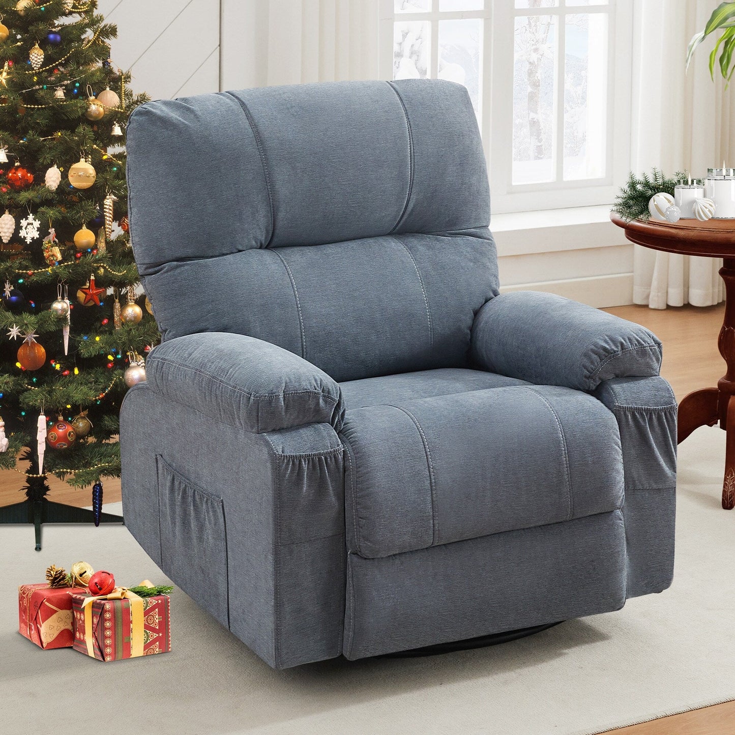 Recliner chair,360 degree rotating swing single sofa chair, equipped with soft cushion and backrest, comfortable armchair