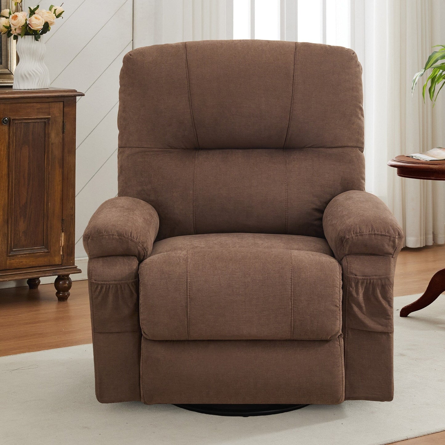 Recliner chair,360 degree rotating swing single sofa chair, equipped with soft cushion and backrest, comfortable armchair