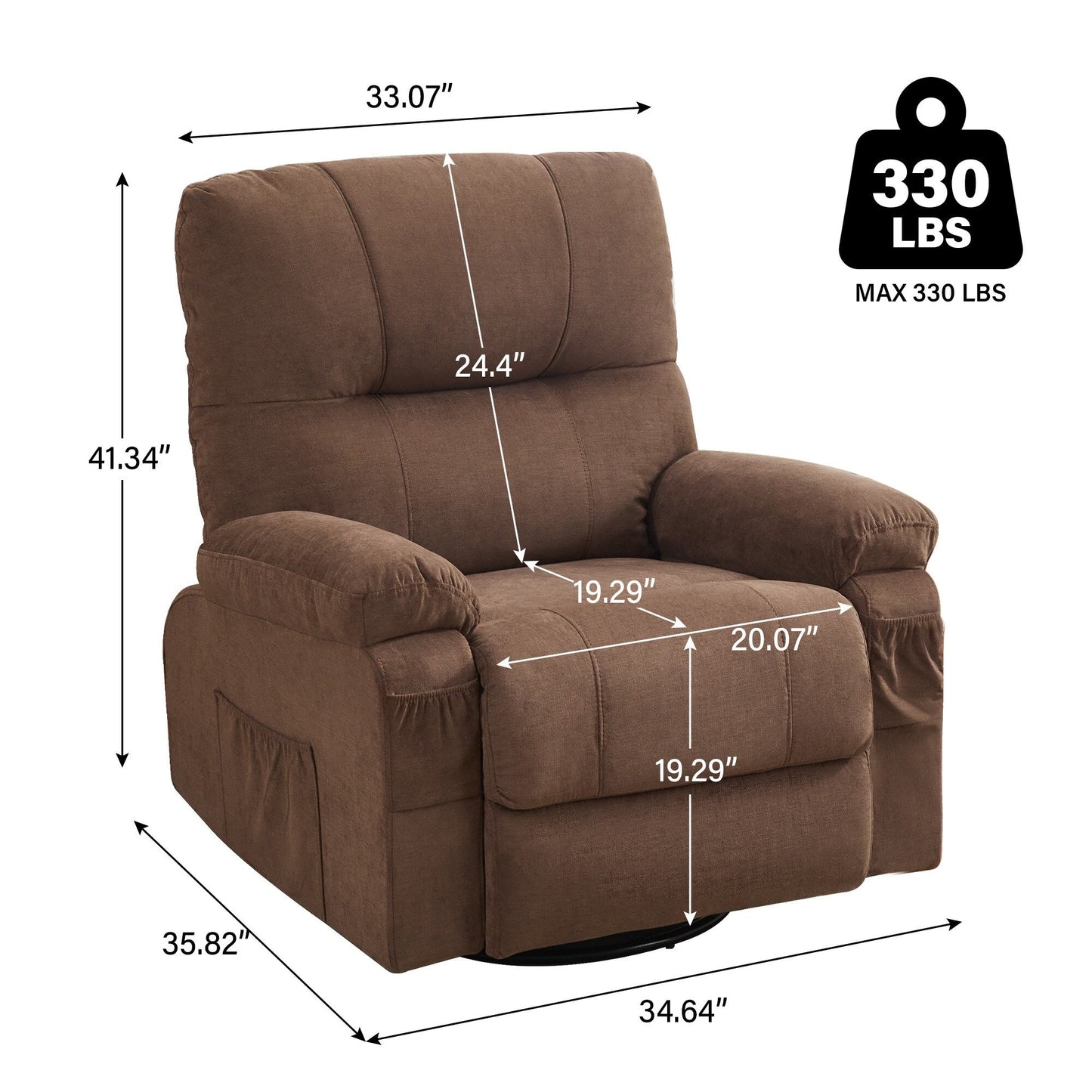 Recliner chair,360 degree rotating swing single sofa chair, equipped with soft cushion and backrest, comfortable armchair