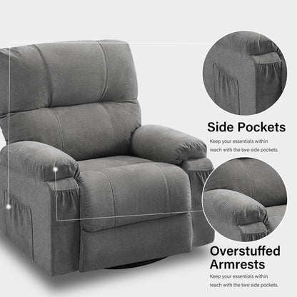 Recliner chair,360 degree rotating swing single sofa chair, equipped with soft cushion and backrest, comfortable armchair