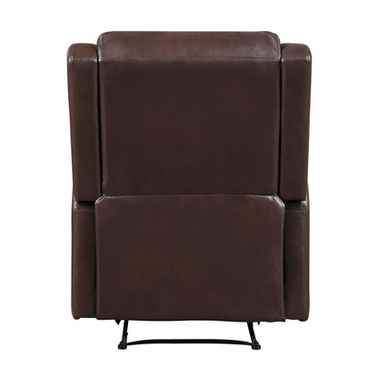 Reclining Chair 1pc Comfort Seating Faux Leather Upholstery Living Room Furniture Solid Wood