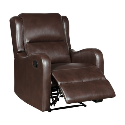 Reclining Chair 1pc Comfort Seating Faux Leather Upholstery Living Room Furniture Solid Wood