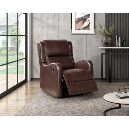 Reclining Chair 1pc Comfort Seating Faux Leather Upholstery Living Room Furniture Solid Wood