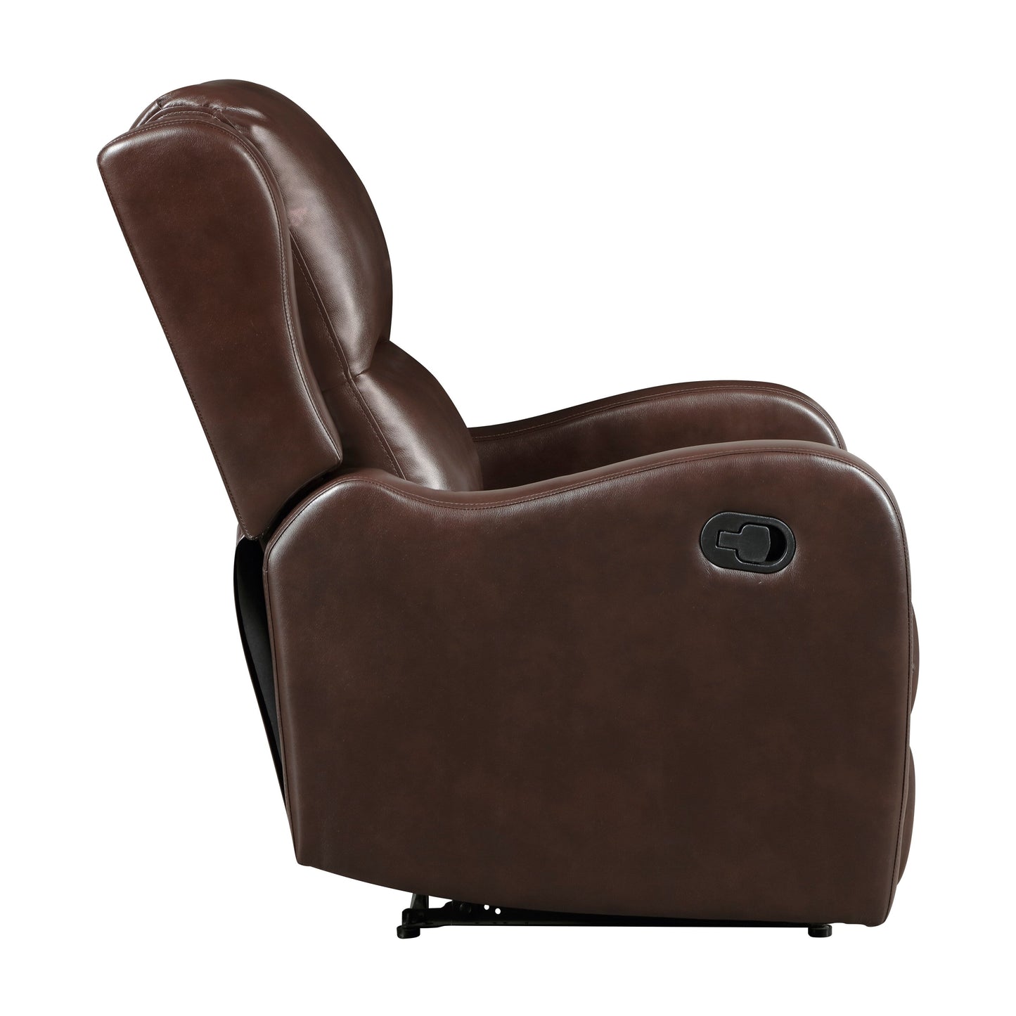 Reclining Chair 1pc Comfort Seating Faux Leather Upholstery Living Room Furniture Solid Wood