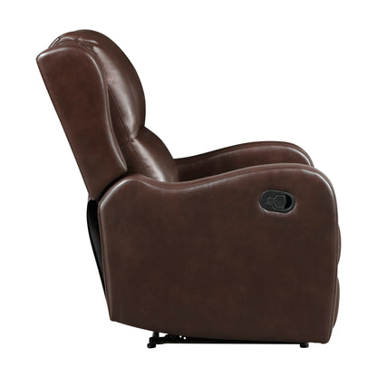 Reclining Chair 1pc Comfort Seating Faux Leather Upholstery Living Room Furniture Solid Wood
