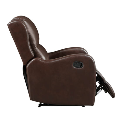 Reclining Chair 1pc Comfort Seating Faux Leather Upholstery Living Room Furniture Solid Wood