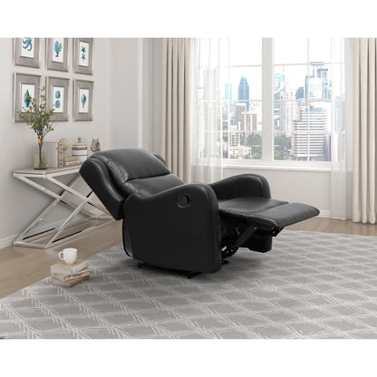 Reclining Chair 1pc Comfort Seating Faux Leather Upholstery Living Room Furniture Solid Wood