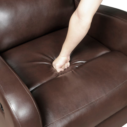 Reclining Chair 1pc Comfort Seating Faux Leather Upholstery Living Room Furniture Solid Wood
