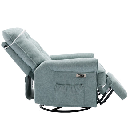 Reclining Chair 270 Degree Swivel Recliner Chairs with USB Port, Side Pocket and Touch Sensitive Lamp
