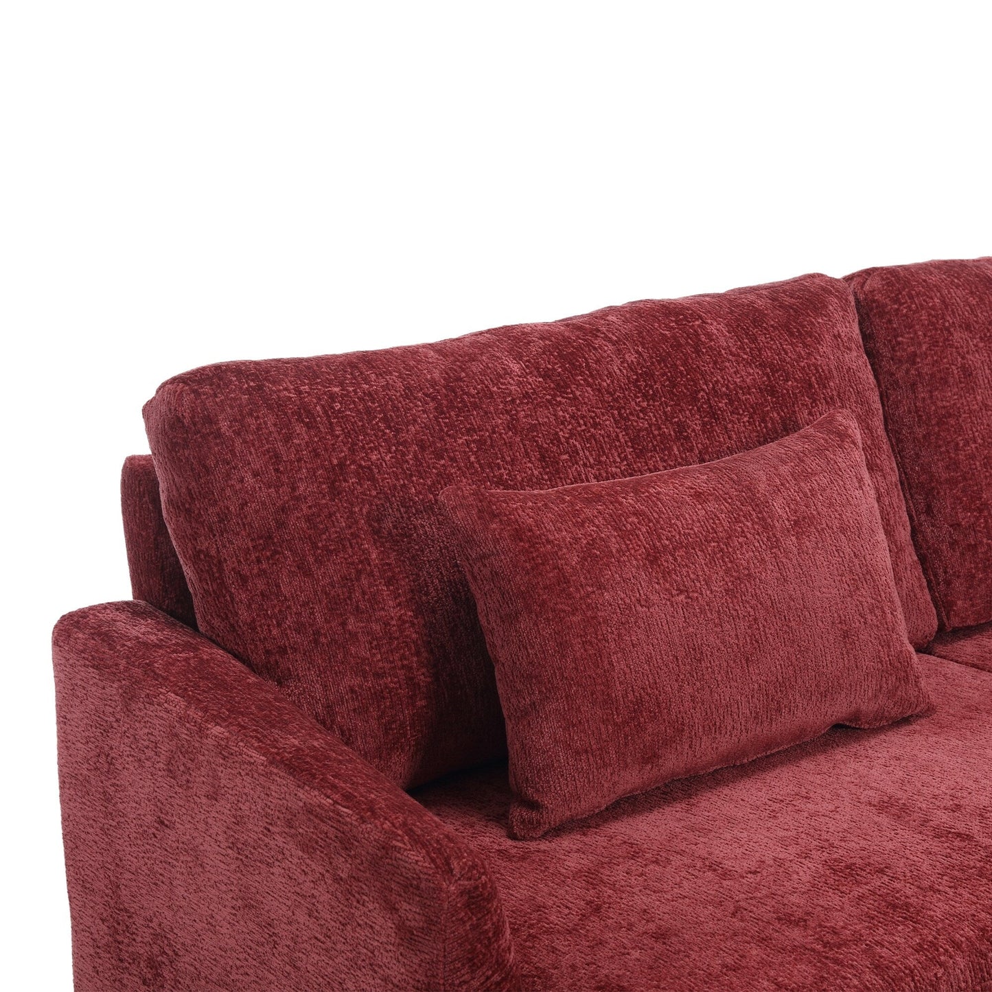 Red 68.9'' Fabric 2-Seater Sofa with Detachable Cushions and Solid Wood Frame